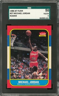 1986/87 Fleer #57 Michael Jordan Rookie Card – SGC 50 VG/EX 4